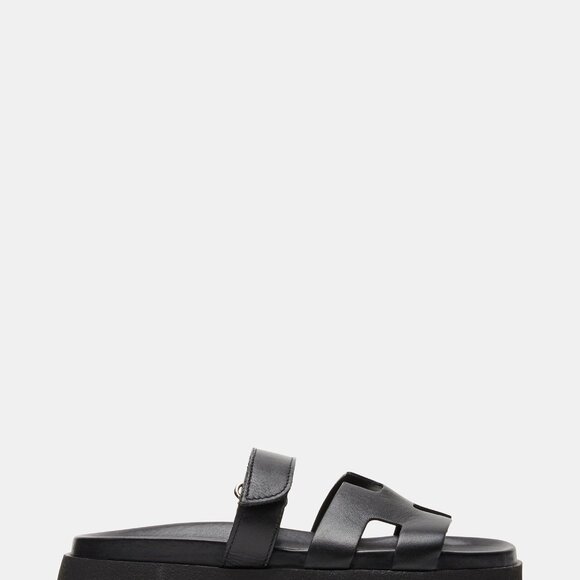 Steve Madden • Mayven Leather Flatform Slides • Women’s 8.5 • Black • NIB - Picture 3 of 12